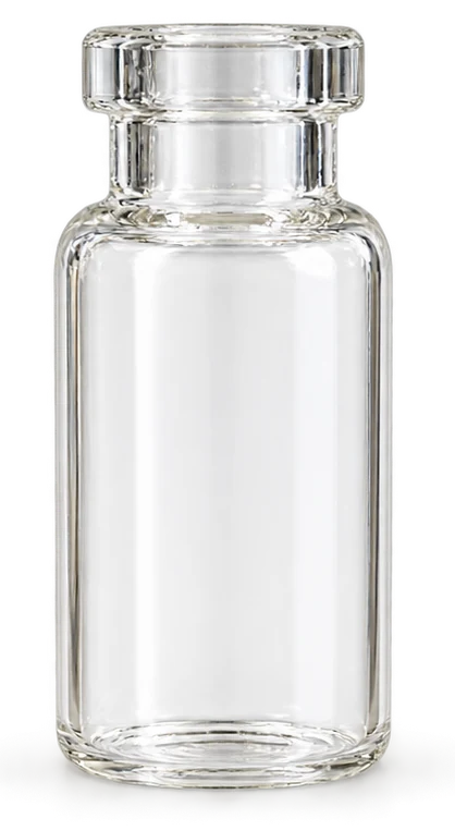 T-3216, clear crimp neck vial